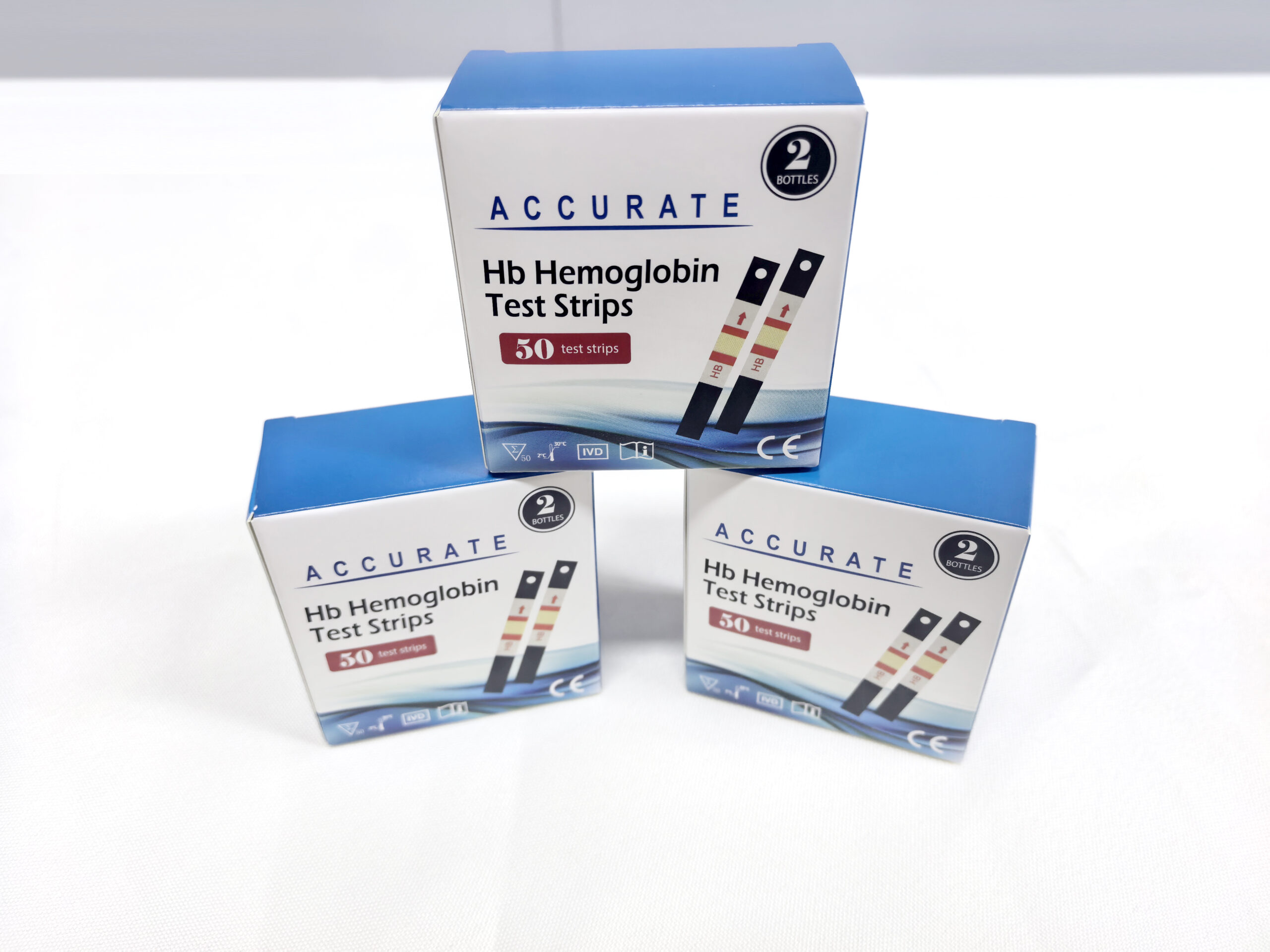 ACCURATE Hb Hemoglobin Test Strips – 50 Strips (2 Bottles) - Image 2
