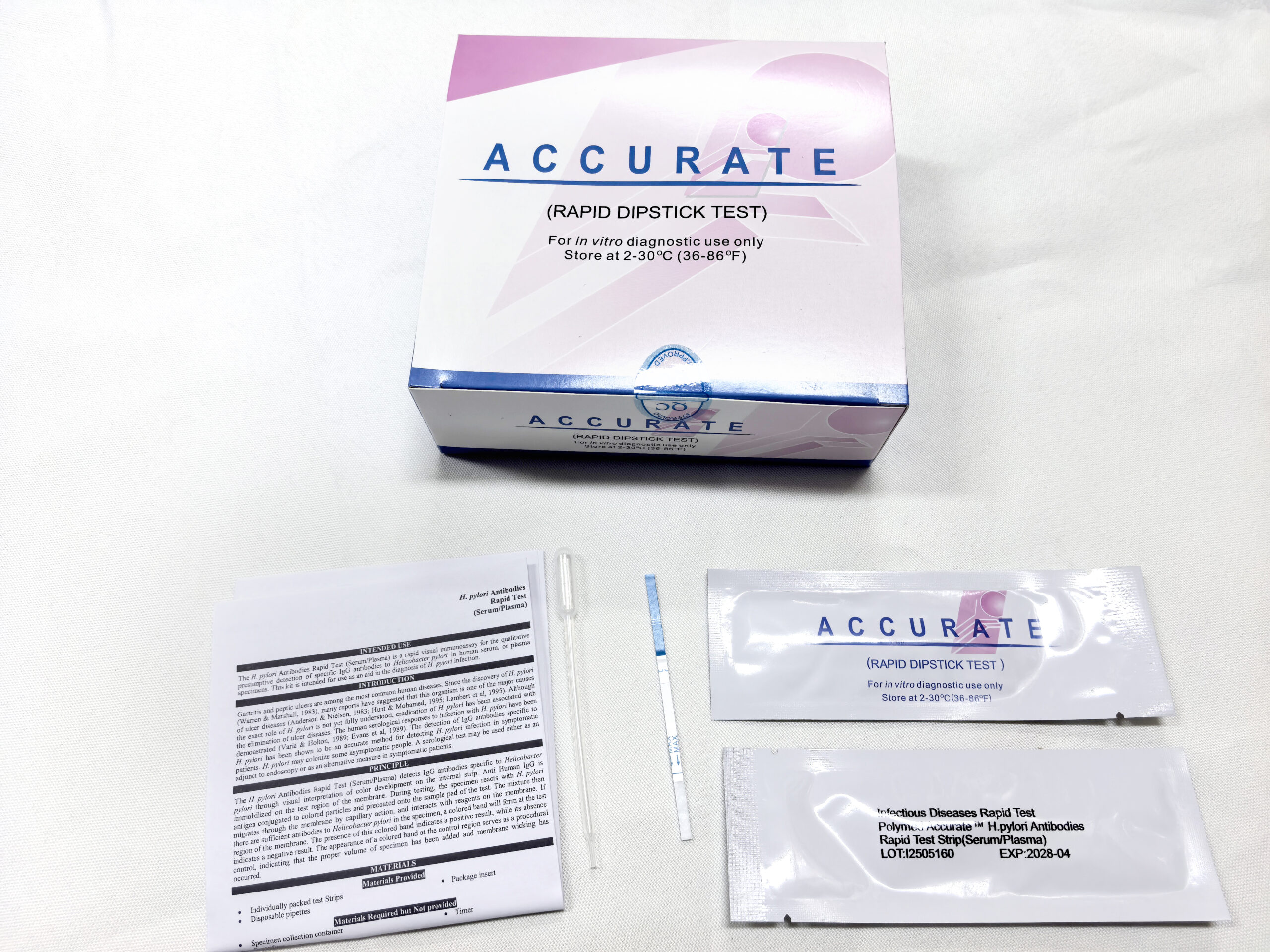 ACCURATE Rapid Dipstick Test – H. pylori Antibodies